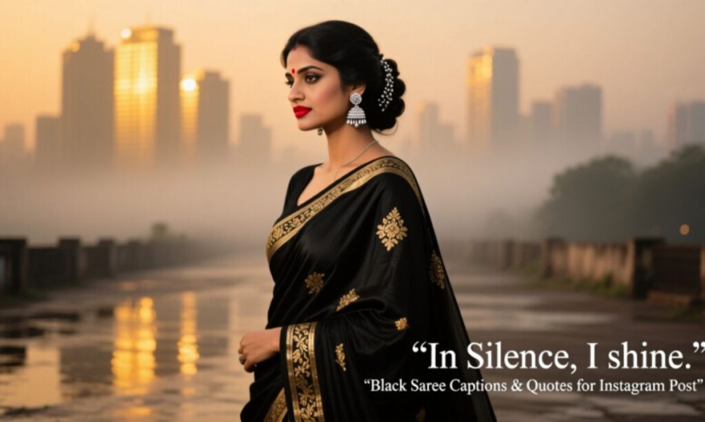 Black Saree Captions & Quotes for Instagram Post 
