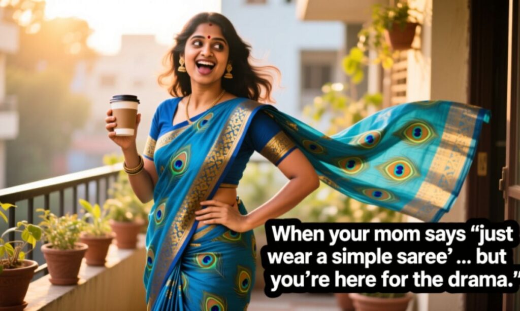 Funny Captions on Sarees for Instagram
